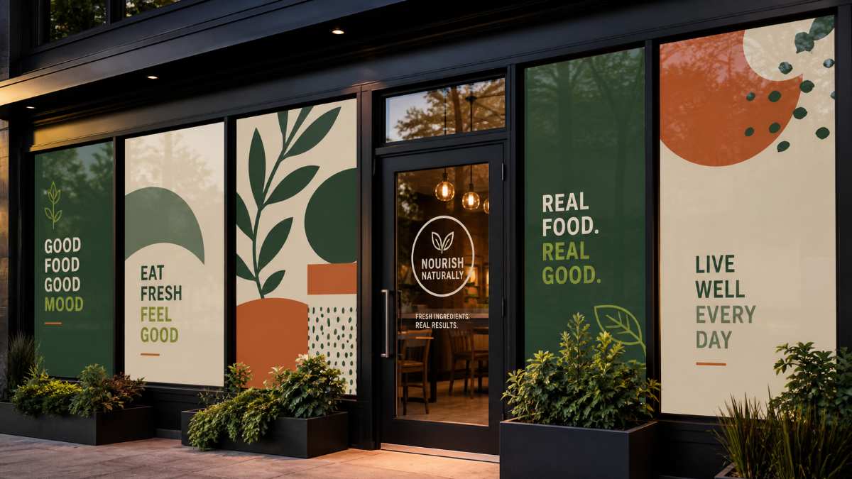 Custom vinyl window decals storefront branding